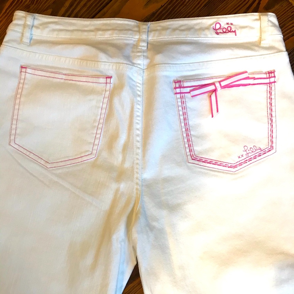 White summer jeans with matching shirt